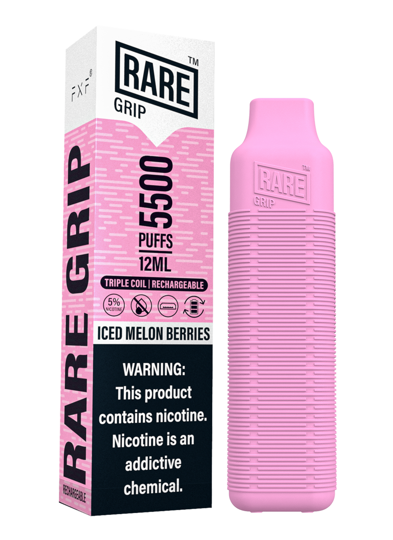 Rare Grip Rechargeable Disposable 12ml 5500 Puffs 1ct – Iced Melon Barries