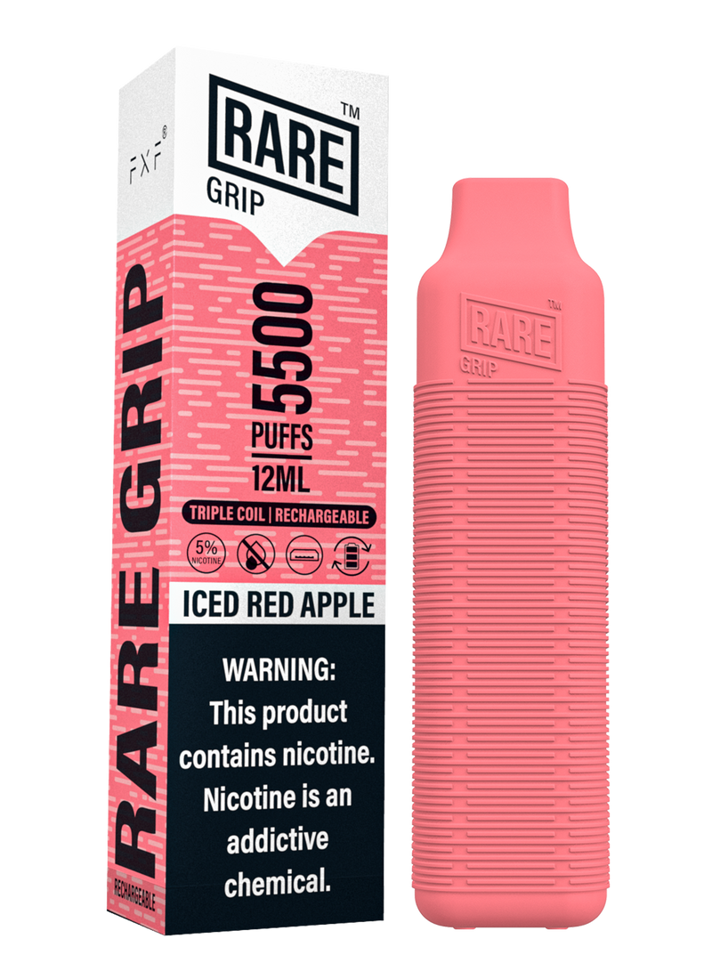 Rare Grip Rechargeable Disposable 12ml 5500 Puffs 1ct – Iced Red Apple